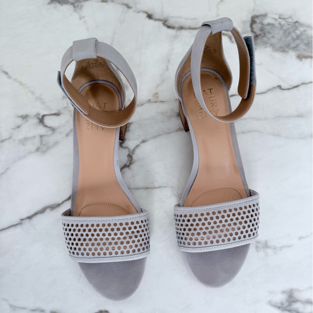 Elegant Gray Ankle Strap Sandals
